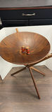 MCM Wooden Salad Bowl on Tripod - thumbnail 1 of 10
