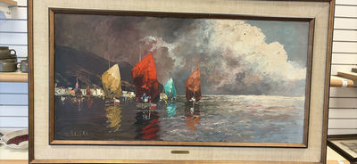 Sailboat Seascape Painting - Image 1 of 10