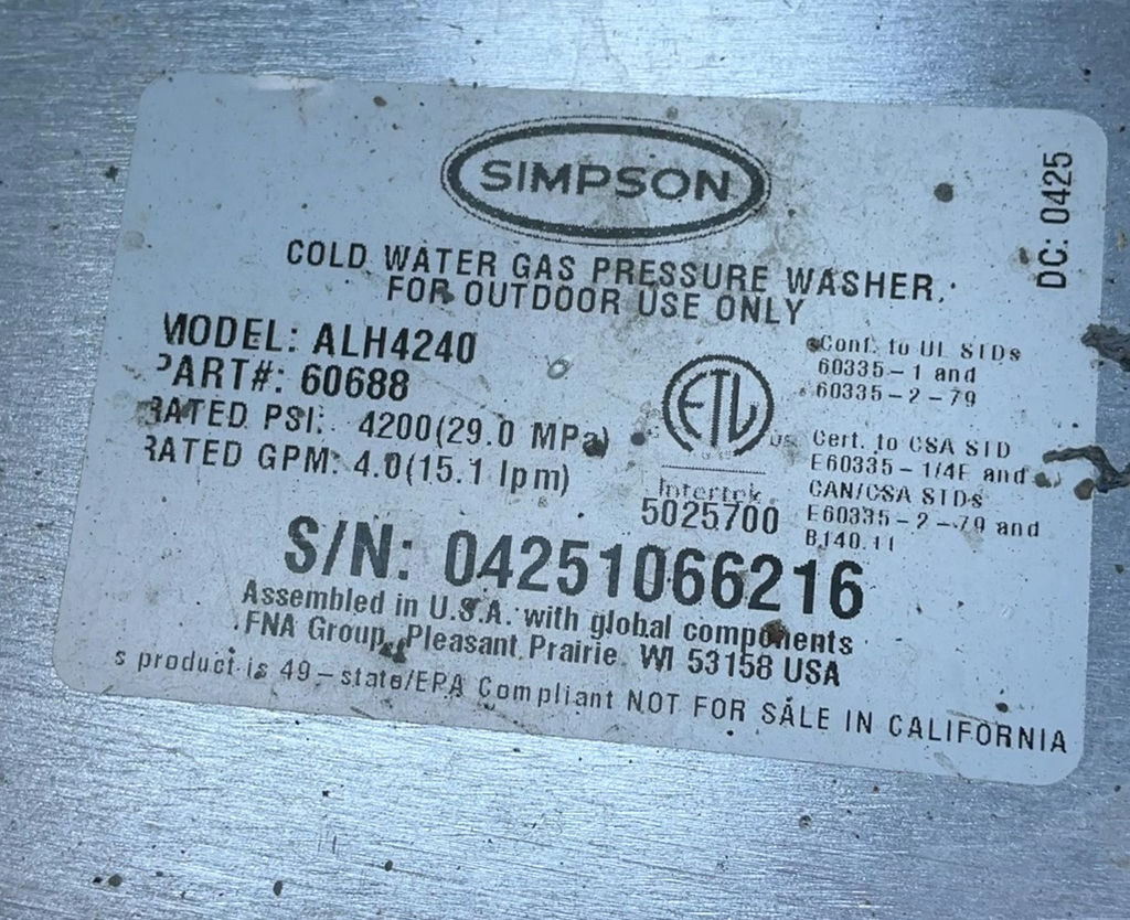 Simpson 4200 PSI Gas Pressure Washer with Honda GX390 Engine - image 5 of 7