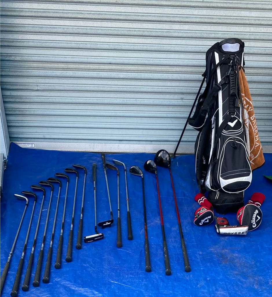 Golf clubs with bag, balls, and practice equipment - image 1 of 18