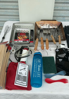 BBQ grilling tools, bamboo skewers, grill trays, and Guardian microfilter kit - Image 1 of 6