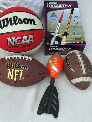 Estes Tandem-X Flying Model Rocket Launch Set with Wilson NCAA Footballs and Basketball - Image 1 of 4