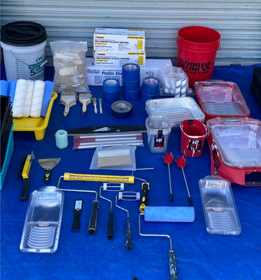 Assorted painting supplies and tools - Image 1 of 6