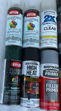 Assorted spray paint cans, primers, sealants, and coatings - thumbnail 2 of 4