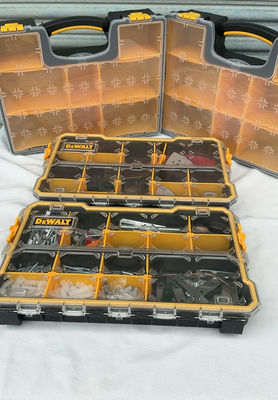 DeWalt multi-compartment tool storage case with hardware and abrasives - Image 1 of 4