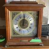 Bulova Mantel Clock and Wooden Three-Drawer Chest - thumbnail 1 of 6