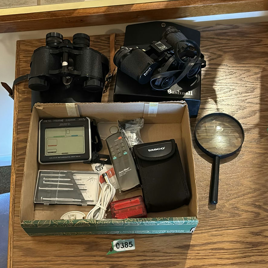 Binoculars and Assorted Electronic Accessories - image 1 of 3