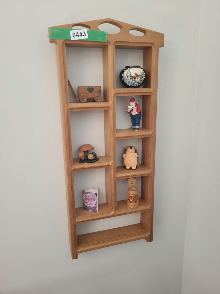 Wooden Wall Display Shelf with Decor Figurines - image 1 of 5
