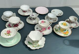 Vintage Porcelain Tea Cups And Saucers - thumbnail 1 of 11