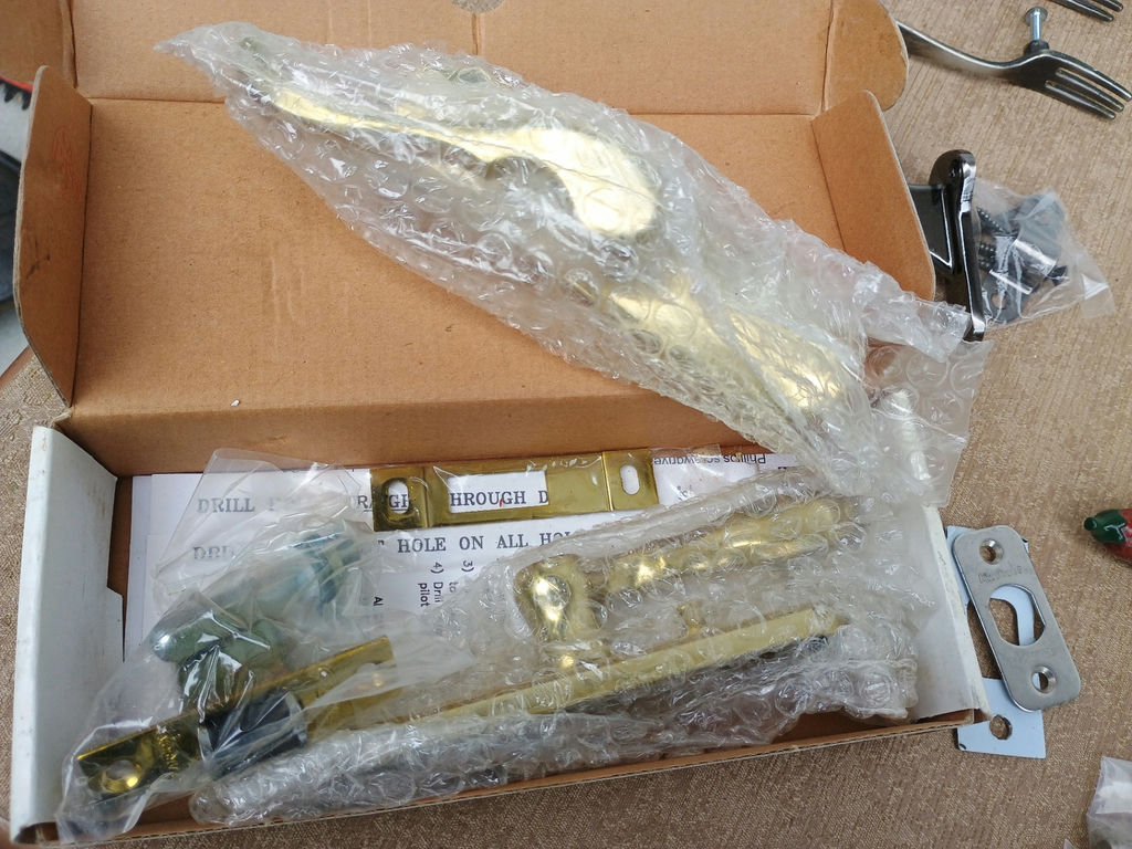 Assorted door and cabinet hardware kit with locks, hinges, and pulls - image 5 of 6