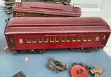 Vintage American Flyer Lines red passenger train cars with track - thumbnail 2 of 13