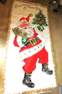 Vintage Christmas Tree and Santa Door Cover - Image 1 of 3