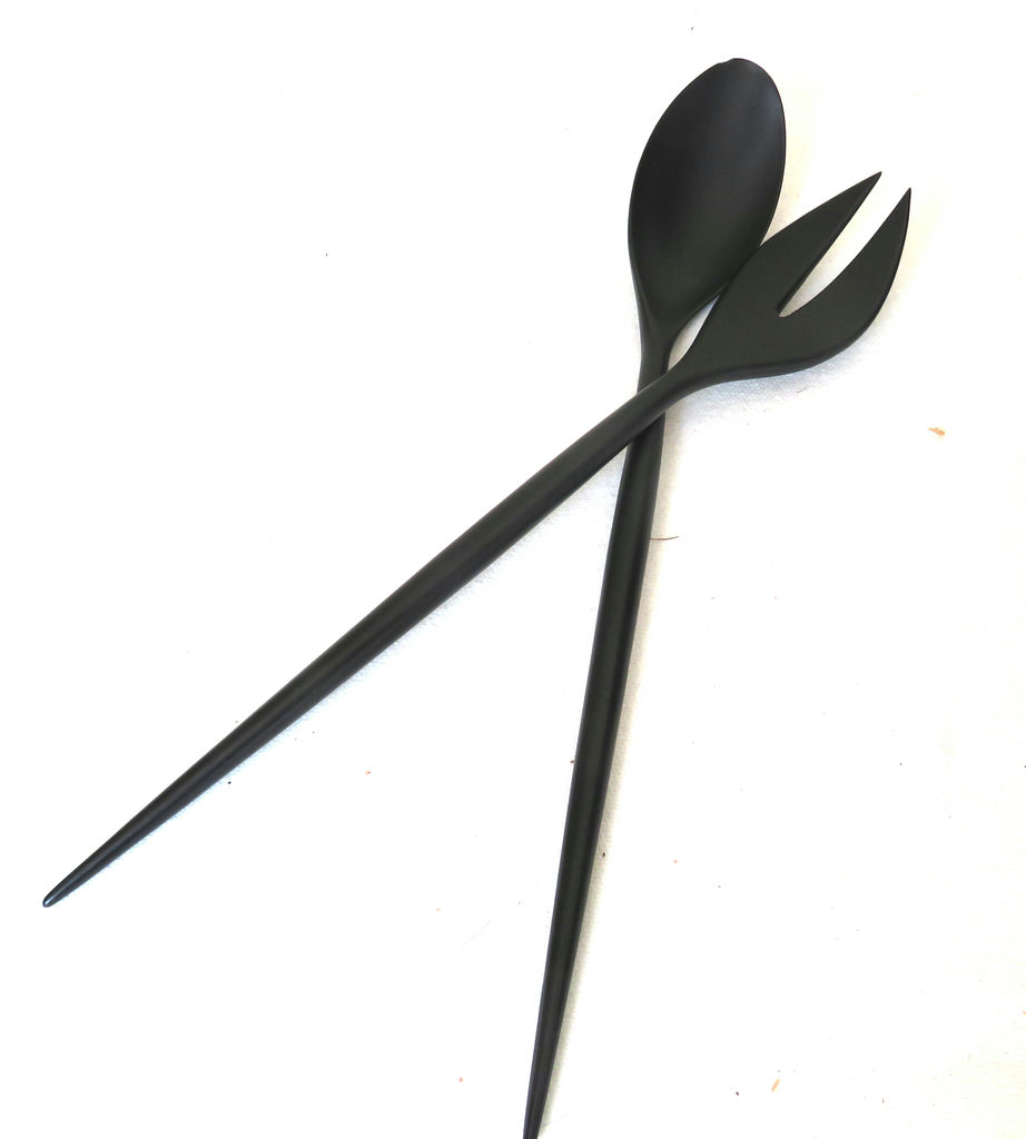 Krenit MCM Green and Black Bowl with Salad Tongs - image 6 of 6