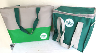 2 Whole Foods Large Insulated Cooler Bags Totes - Image 1 of 5