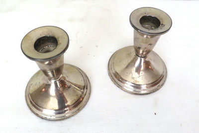 Pair of Sterling Silver Weighted Candlesticks - Image 1 of 5