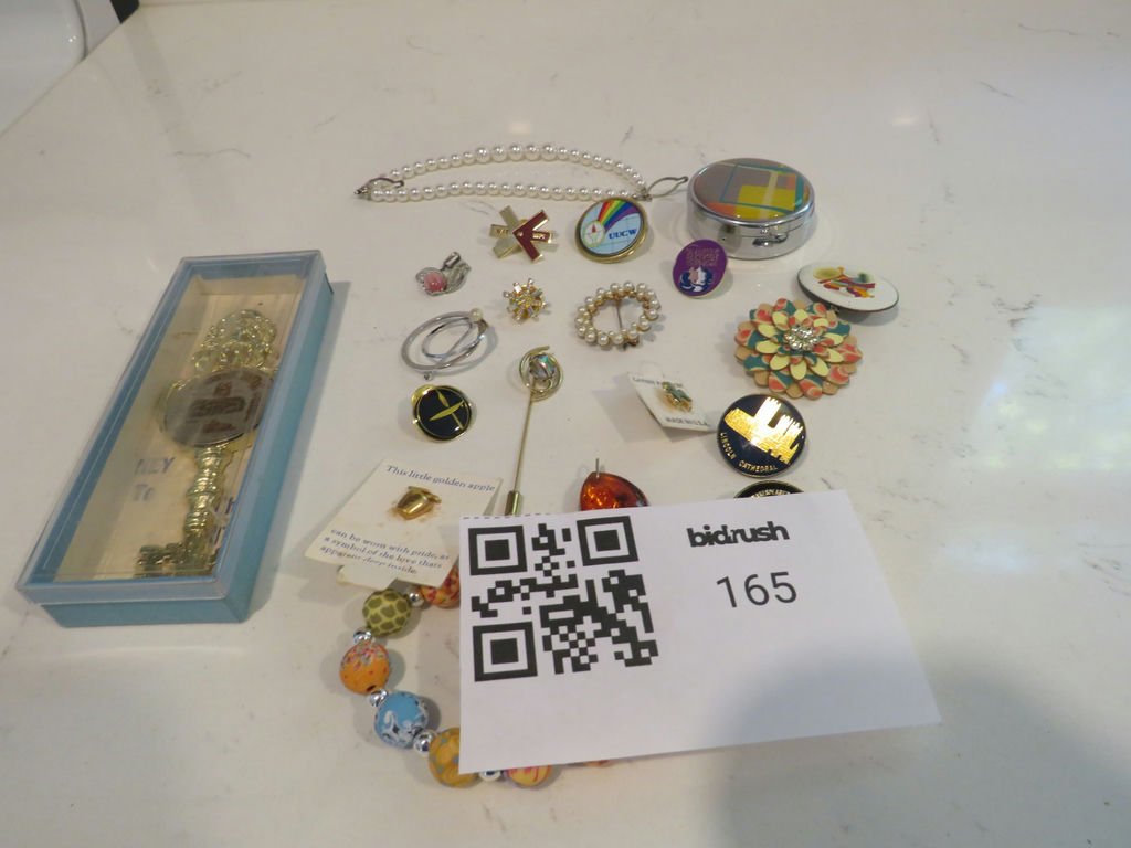 Costume Jewelry Mixed Sterling Pin Key to City - image 11 of 12