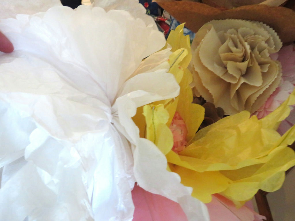 Giant Handmade Paper Flowers and Faux Flowers in vase - image 5 of 6