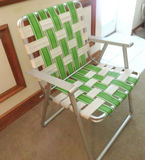Vintage Lime Green Webbed Camp Chair - thumbnail 4 of 6