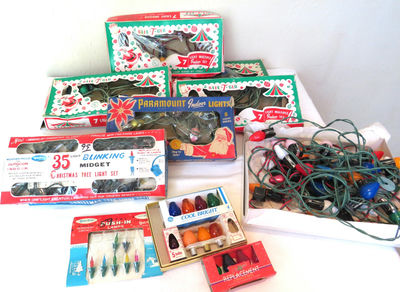 Large lot of Vintage Christmas Indoor Lights and Bulbs with Boxes - Image 1 of 10