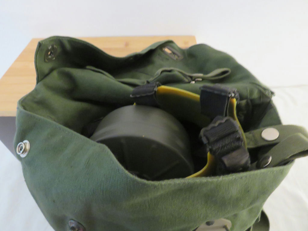 Military Surplus Gas Mask Respirator with Filter Canister in Canvas Bag - image 1 of 7