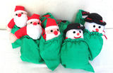 Fun Collection of Mini Nylon Santas and Snowmen in Bags - thumbnail 1 of 5