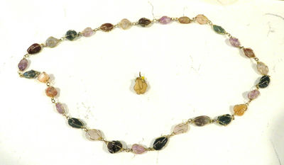 Multi Gemstone Wire Wrapped Necklace with Pendant - Image 1 of 5