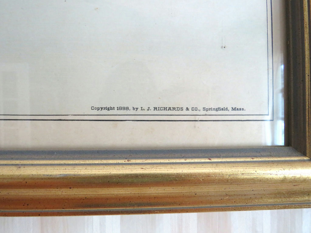 Antique Massachusetts & USA Framed Railroad Map 1898 - image 3 of 7