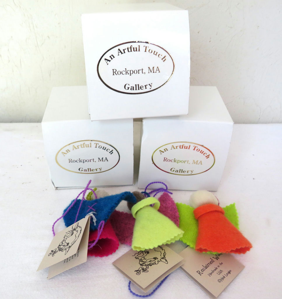 Heidi Lugers Reclaimed Wool Trio of Angel Ornaments with Boxes - image 1 of 4