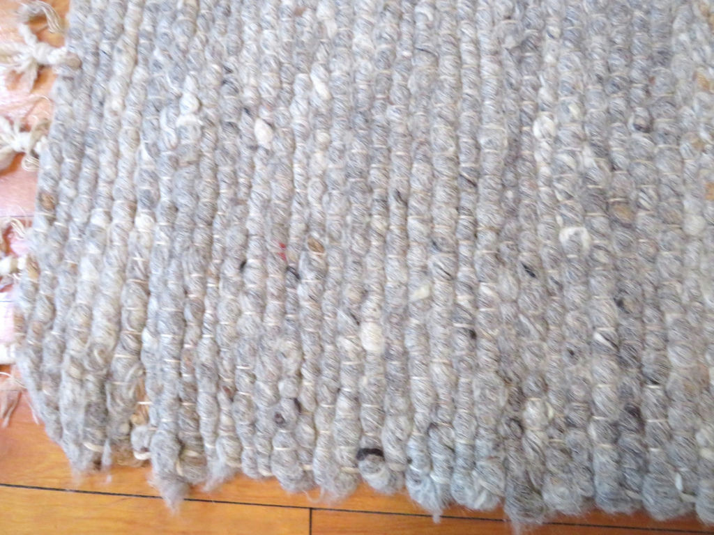 Gray Wool Fringed Throw Rug 31” x 54” - image 2 of 3