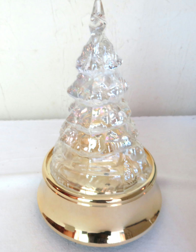 Rotating Musical Glass Christmas Tree on Stand - image 1 of 3