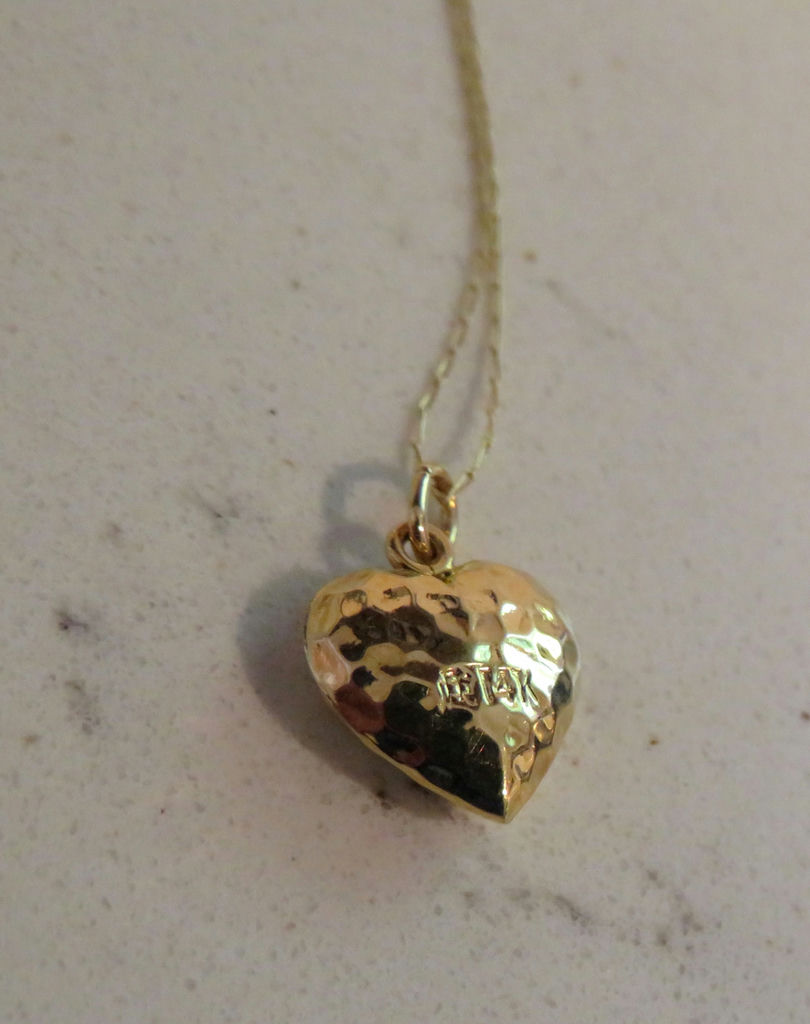 Elka 14k Gold Soldered Chain with 14k Heart Pendant - image 2 of 8