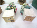 Pair of Vintage Flocked Christmas Trees and 2 Pine Cone Trees - thumbnail 4 of 6