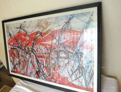 LTD Ed Guy Grey-Smith Abstract "Pink Hill" lithographic poster  - Image 1 of 4