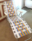Vintage Webbed Multi-Color Camp Lounge Chair - thumbnail 2 of 5