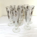 Vintage Libbey Silver Leaf Set of 8 Pisner Glasses - thumbnail 1 of 5