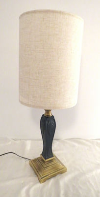 Vintage Art Nouveau Style Table Lamp Pottery and Brass Base - Image 1 of 5