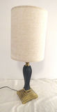 Vintage Art Nouveau Style Table Lamp Pottery and Brass Base - thumbnail 1 of 5