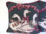 Pair of Portofino Christmas Geese Throw Pillows - thumbnail 2 of 4