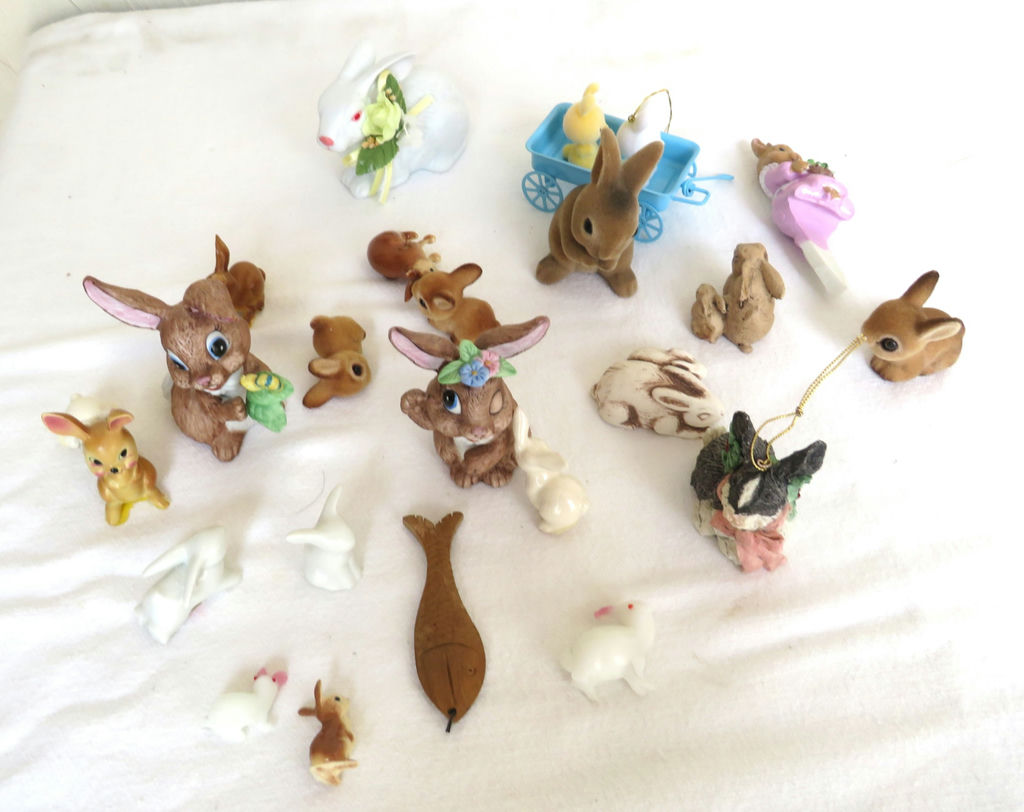Vtg Bunny Rabbit Miniatures Lefton Enesco - image 2 of 8