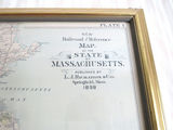 Antique Massachusetts & USA Framed Railroad Map 1898 - thumbnail 2 of 7