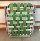 Vintage Green and White Webbed Chaise Lounge - thumbnail 6 of 6