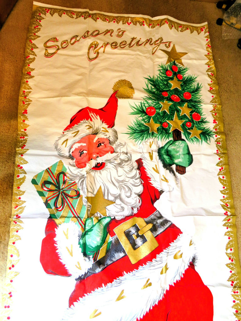 Vintage Christmas Tree and Santa Door Cover - image 2 of 3