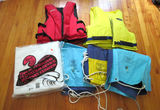 Boating lot of 2 Life jackets, 3 rafts, Buoyant cushion - thumbnail 1 of 5