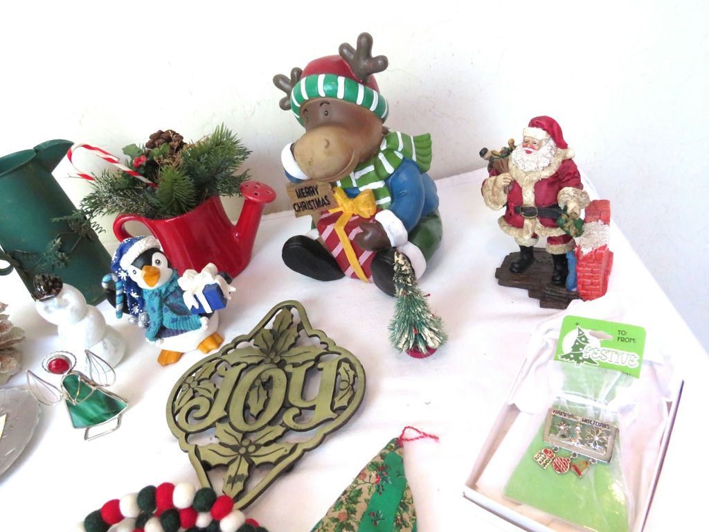 Fun Christmas Eclectic Decor Tin Pitcher Ceramic - image 4 of 7