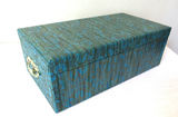 Vintage Turquoise Blue Gold Lady Buxton Jewelry Box - thumbnail 7 of 9