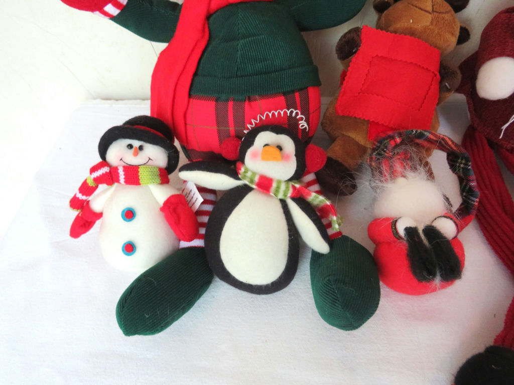 Christmas Plush Reinder Snowmen and Santas lot - image 4 of 4
