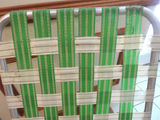 Vintage Green and White Webbed Chaise Lounge - thumbnail 3 of 6