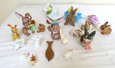 Vtg Bunny Rabbit Miniatures Lefton Enesco - Image 1 of 8