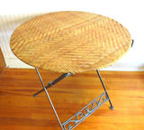 Rattan Folding Round Table 29.5” x 29” - thumbnail 2 of 5