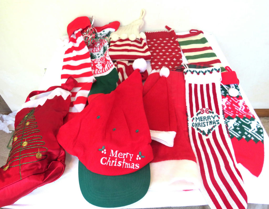 Vintage Christmas Hats Caps and Stockings - image 1 of 7